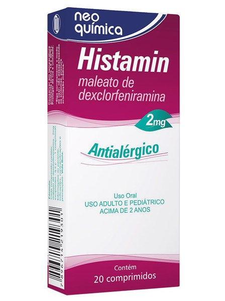 Imagem de Dexclorfeniramina - Histamin 2MG 20 Comprimidos
